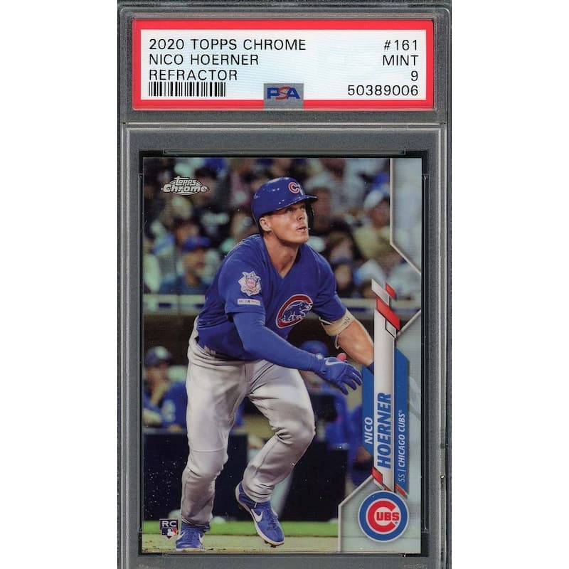 Nico Hoerner 2020 Topps Chrome Refractor Baseball Rookie Card #161 Graded PSA 9 MINT - 8'6" x 11'6"