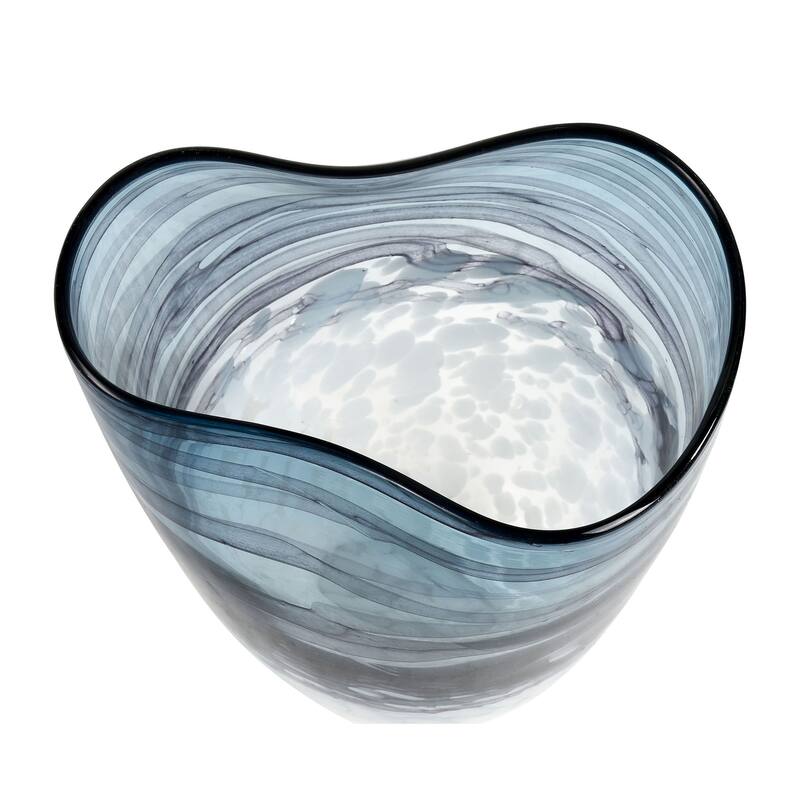 Atlas Seaforth Blue and White Glass Vase