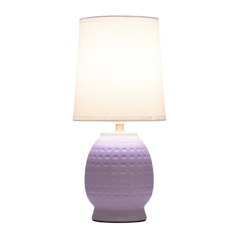 Ceramic Table Lamp with Fabric Shade for Small Spaces - 6 x 6 x 13 in. (L x W x H)