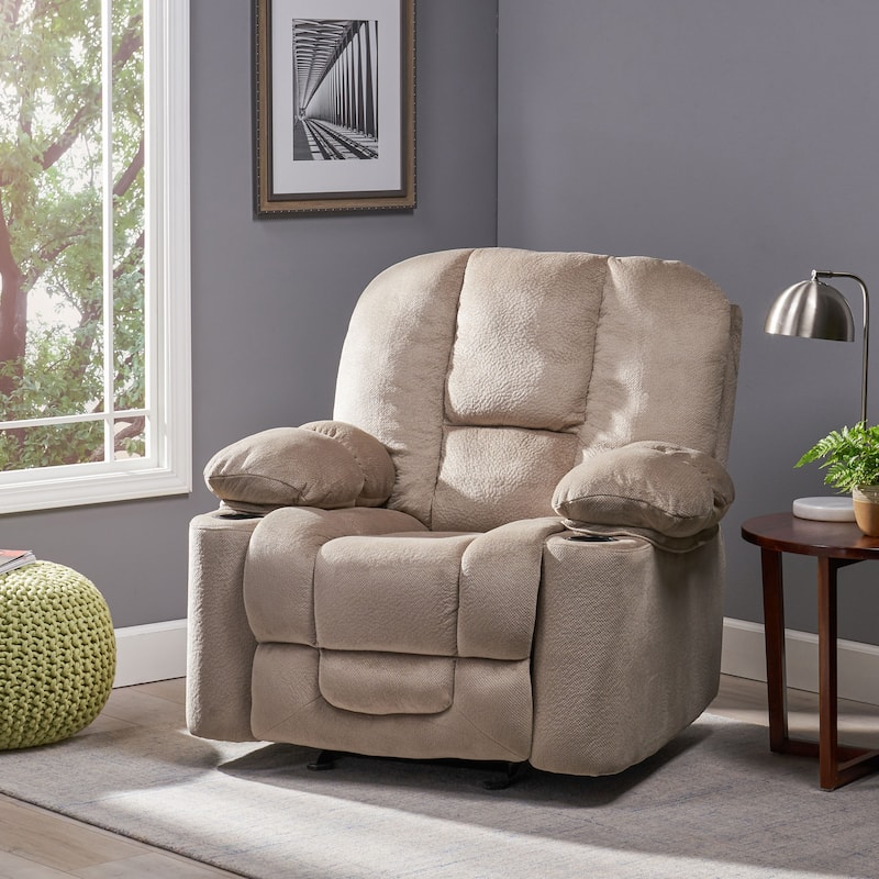 Gannon Fabric Glider Recliner Club Chair by Christopher Knight Home