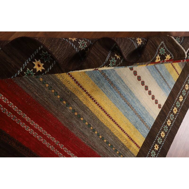 Gabbeh Kashkoli Oriental Area Rug Hand-knotted Wool Carpet - 6'5" x 8'3"