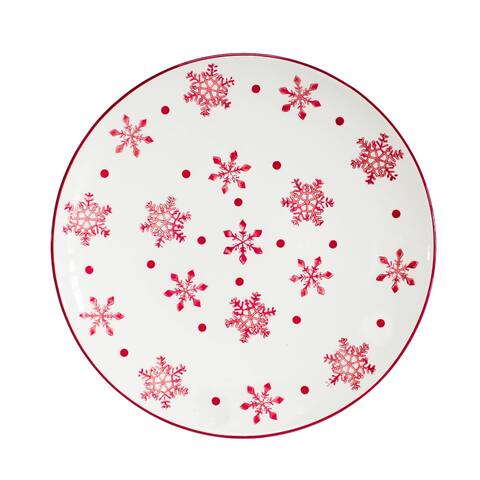 Euro Ceramica Winterfest Ceramic 13" Round Serving Platter