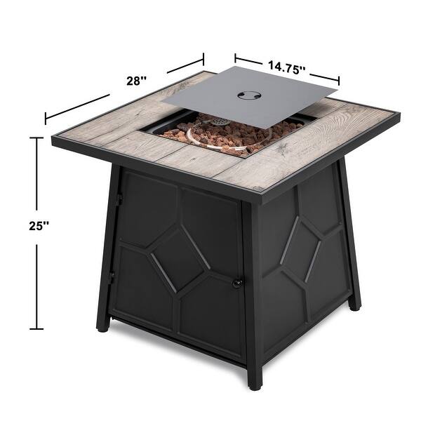 NUU GARDEN MGO Tabletop Square Fire Pit Table with Cover On Sale