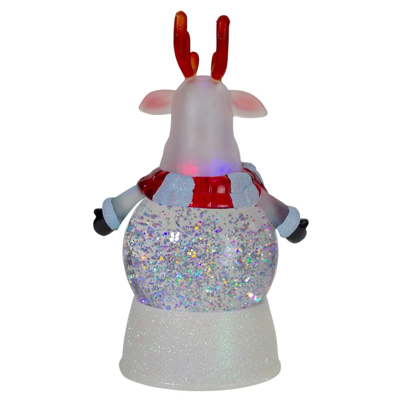 8" LED Lighted Color Changing Reindeer Christmas Snow Globe