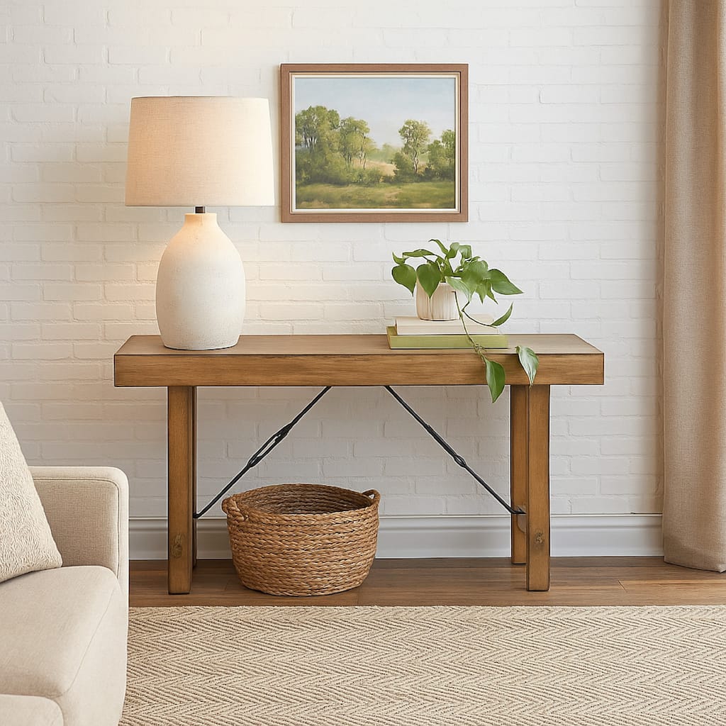 Dity Counter Height Table, 72 Inch Rectangular Top, Antique Brown Wood