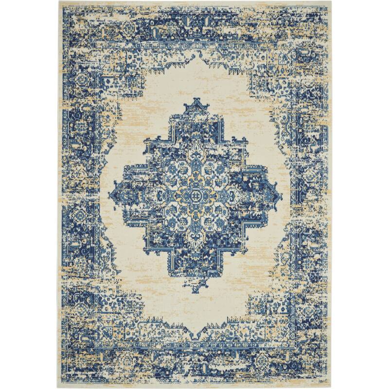 Nourison Grafix Distressed Vintage Medallion Area Rug