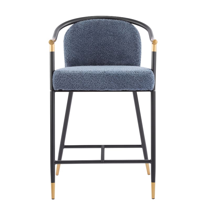 Devin 26" H Upholstered Counter Stool with Metal Frame (Set of 2) by Christopher Knight Home