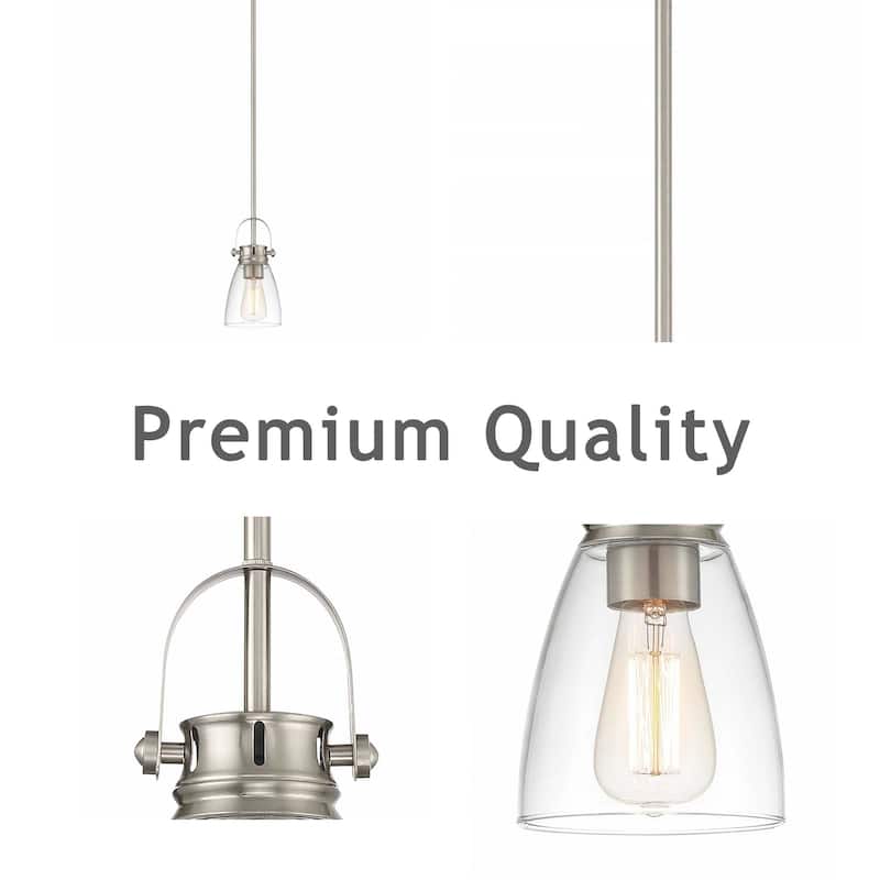 Modern Industrial 1-light Mini Kitchen Island Pendant Light with Clear Glass - 5''