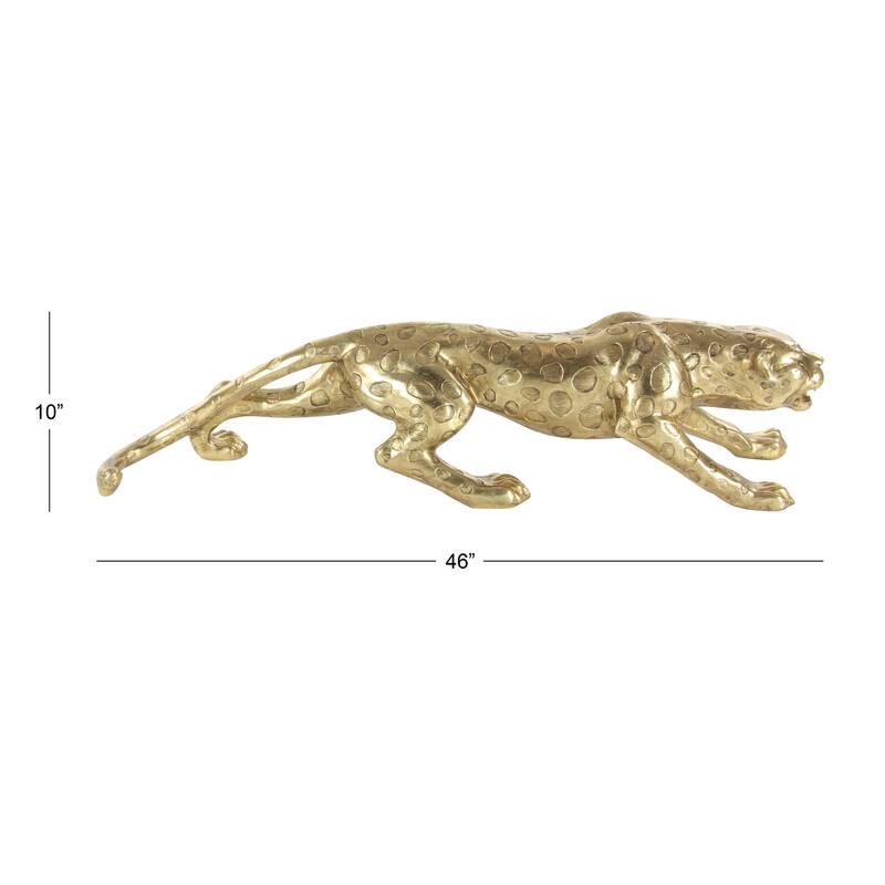 Stylish Polystone Leopard Sculpture - Silver or Gold