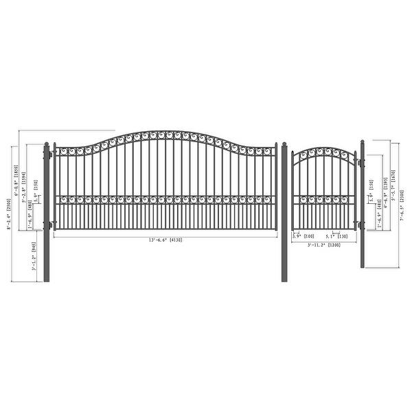 ALEKO Steel Swing Single 14 ft Driveway Gate Paris Style with ...