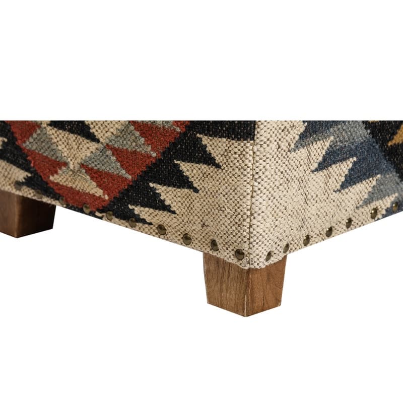 Handmade Kilim Upholstered Storage Bench