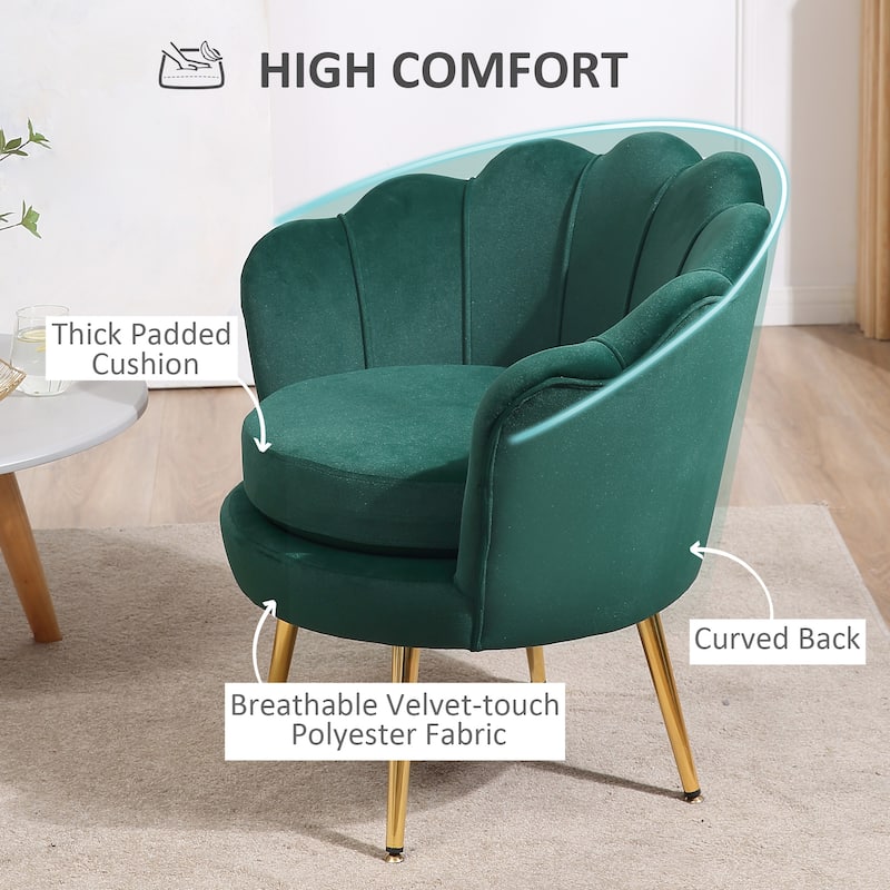 Velvet-touch Fabric Accent Chair