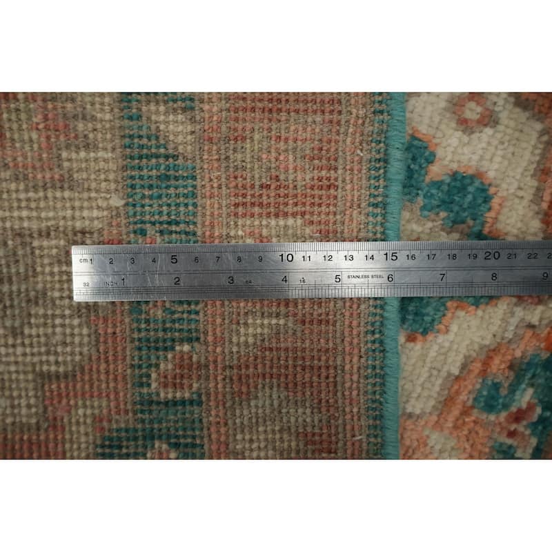 Hand Knotted Oriental 100% Wool Carpet Transitional Floral Beige & Ivories Oushak Area Rug - 3' 0'' X 2' 0''