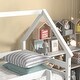 preview thumbnail 19 of 19, House Bunk Bed with Ladder, Wooden Twin Over Twin Bunkbeds Frame with Roof Design & Safety Guardrail for Kids,Teens,Girls,Boys