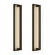 preview thumbnail 20 of 26, Matte Black Modern Linear Integrated LED Outdoor Wall Sconce with Vertical Light Strip 27-in H/2Pack