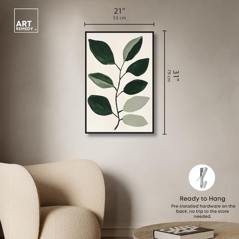 Green and Grey Branch I Canvas by Art Remedy