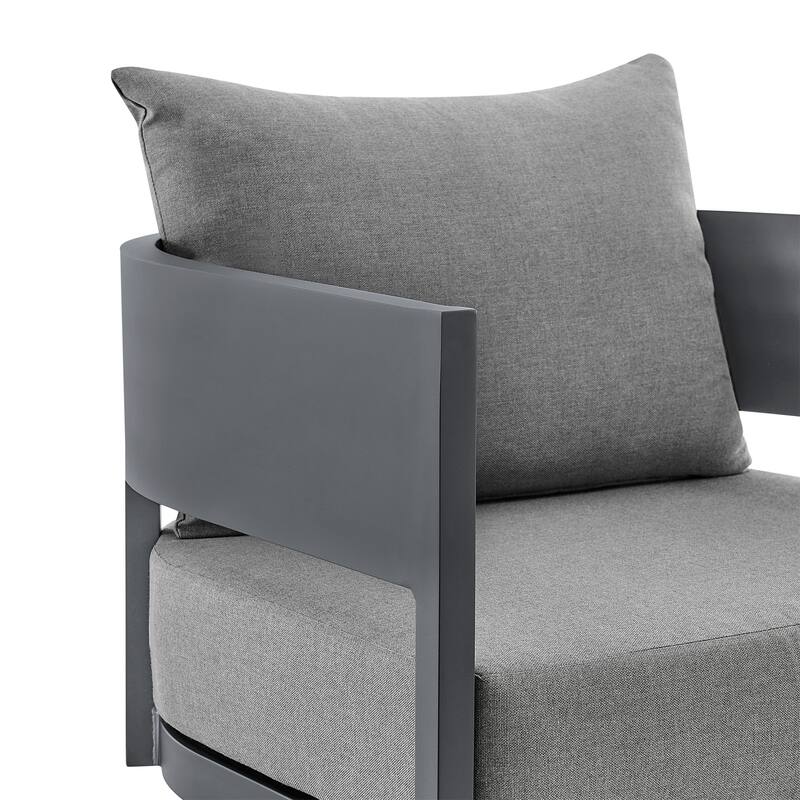 Argiope Dark Grey Aluminum Outdoor Swivel Rocking Chair