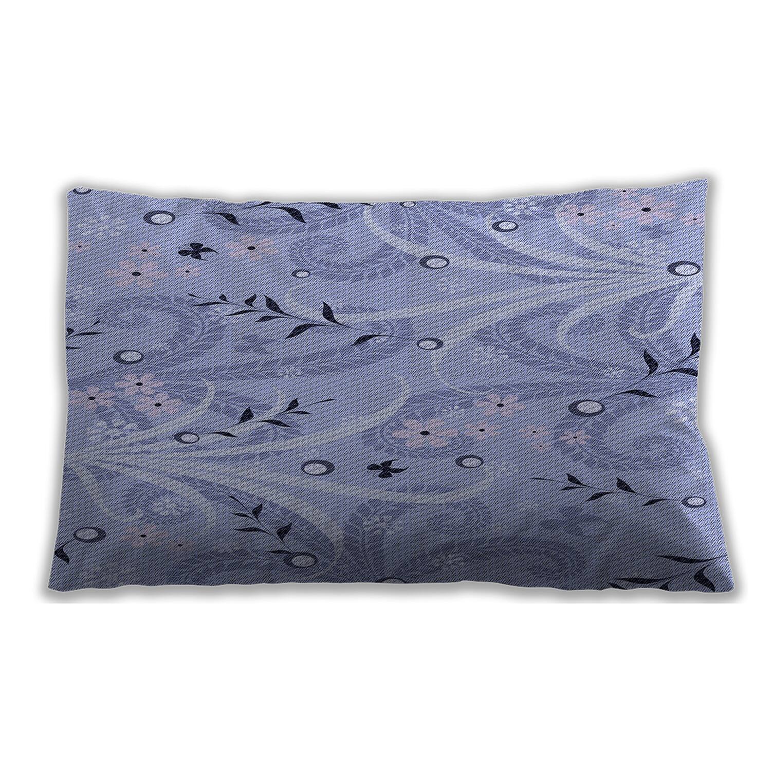 Ahgly Company Patterned IndoorOutdoor Cornflower Blue Lumbar Throw