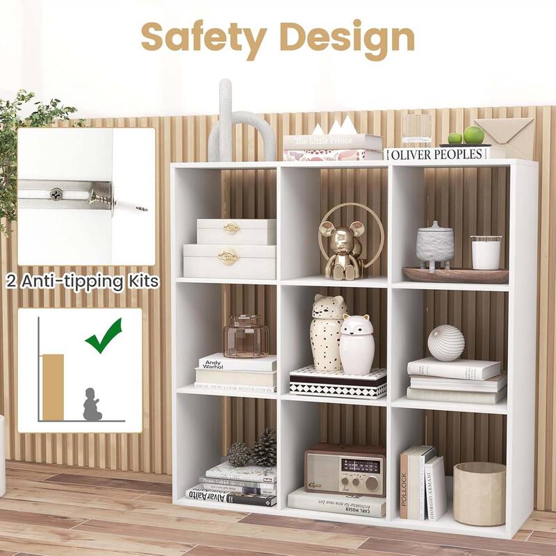 4/6/8/9-Cube Bookcase Freestanding Bookshelf Cube Storage Organizer