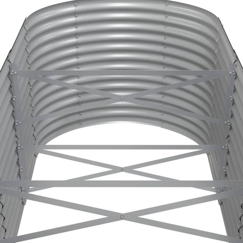 vidaXL Raised Garden Bed Raised Flower Bed Galvanized Steel Outdoor Planter