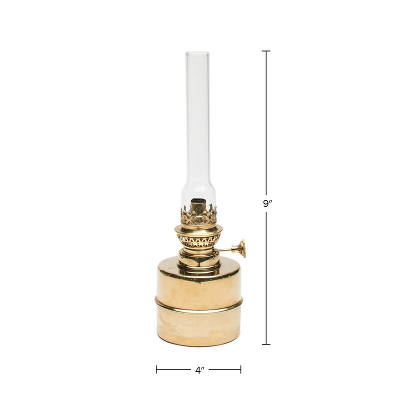 Kings County Tools 13-inch Tall Brass Oil Lamp - Extra-Bright Hurricane Lantern