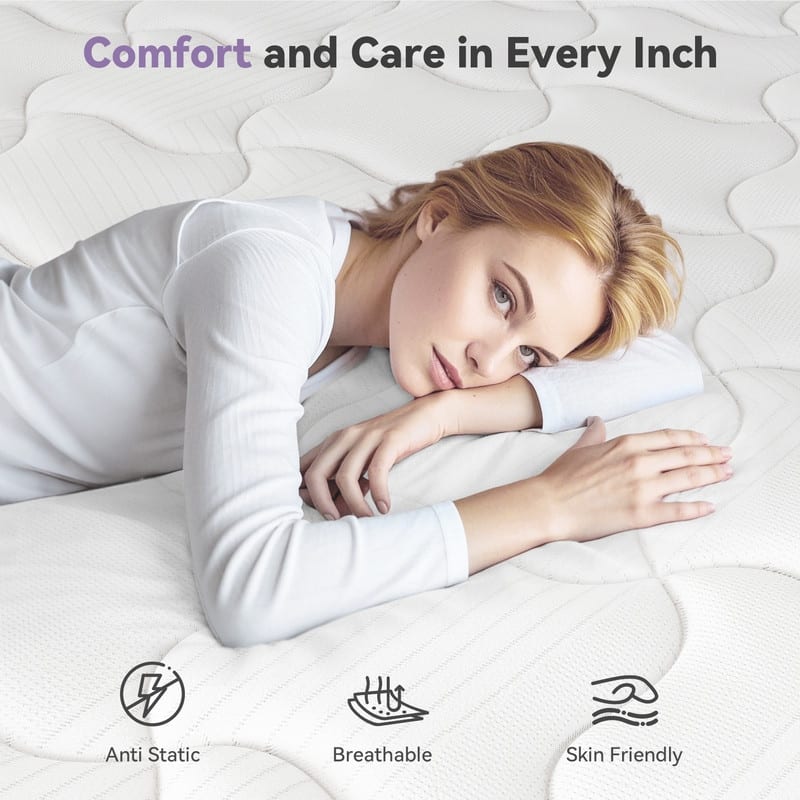 SweDrea 8/12 in Medium Firm Gel-infused Memory Foam Hybrid Mattress Cooling and Breathable with CertiPUR-US, SGS and OEKO-TEX