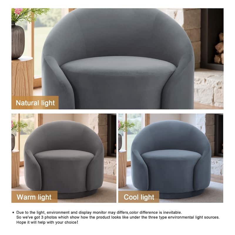 35" Wide 360-Degree Swivel Accent Barrel Chair