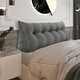 preview thumbnail 174 of 182, WOWMAX Large Reading Wedge Headboard Pillow for Bed Rest Back Support Queen - Cotton Grey
