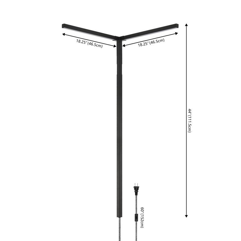 Caleb 18.25" 2-Light Modern Minimalist Iron Integrated Plug-In LED Sconce for Ceiling Corner by JONATHAN Y