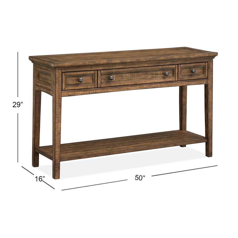 Magnussen Home Bay Creek Toasted Nutmeg Rectangular Sofa Table - 50''W x 16''D x 29''H