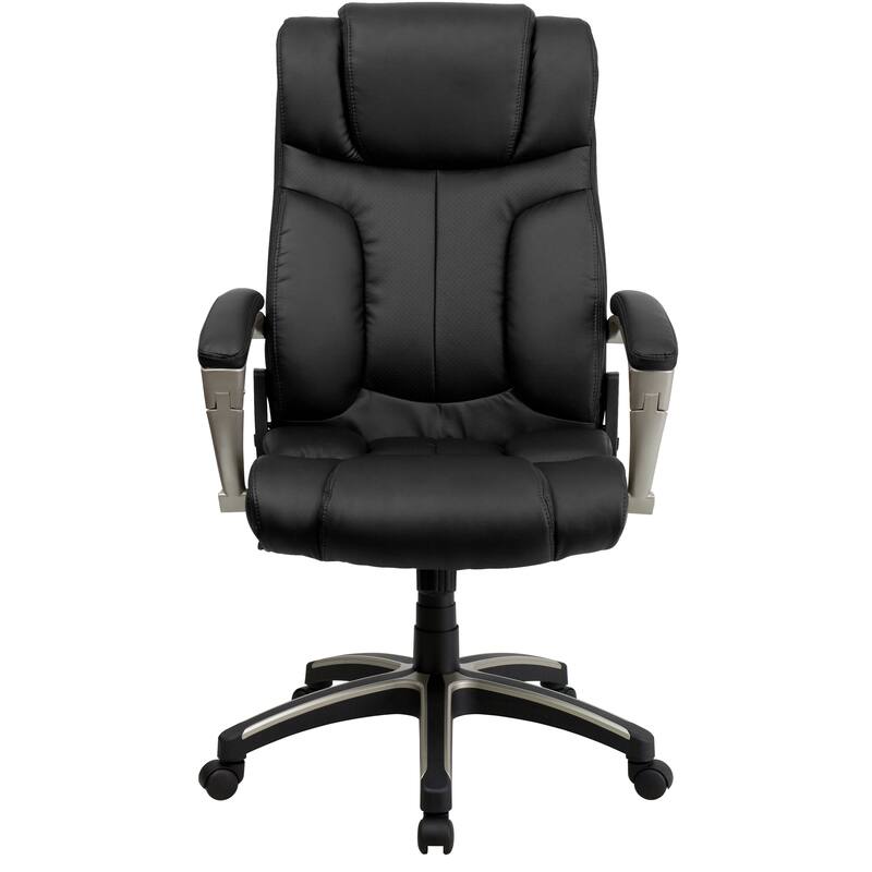 High Back Folding LeatherSoft Executive Swivel Office Chair with Arms