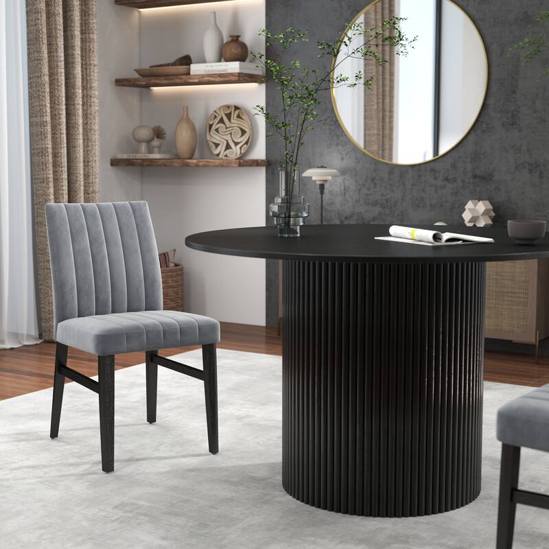 Roundhill Furniture Henriet 5-Piece Round Pedestal Dining Set