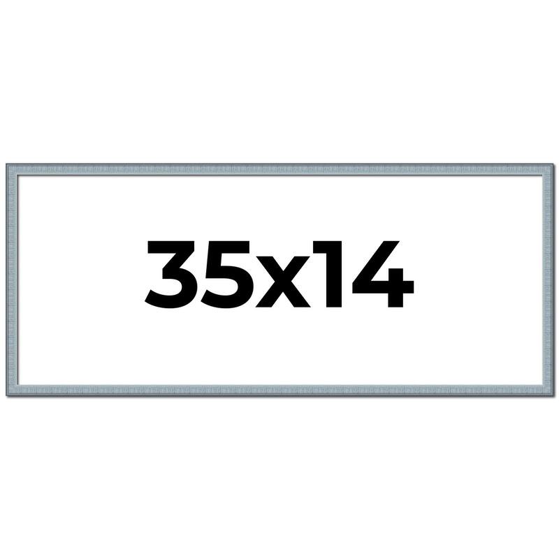35x14 Frame Rustic Sky Blue Solid Wood Picture Frame | 0.75 Inch