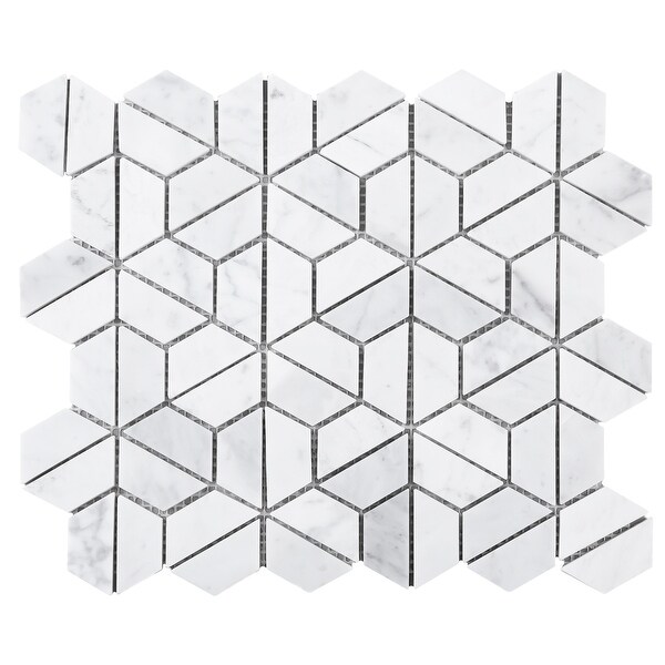 Shop Tilegen Fidget Spinner 1 X 1 Stone Mosaic Tile In White