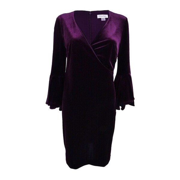 bell sleeve wrap dress