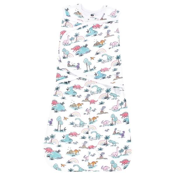 slide 1 of 1, Hudson Baby Infant Girl Convertible Swaddle Sleep Sack, Pink Dinosaur Adventures 0-3 Months - Pink Dinosaur Adventures