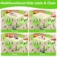 preview thumbnail 3 of 26, GIMMYFIVE Kids Table and 4 Chairs, Height Adjustable Toddler Table and Chair Set