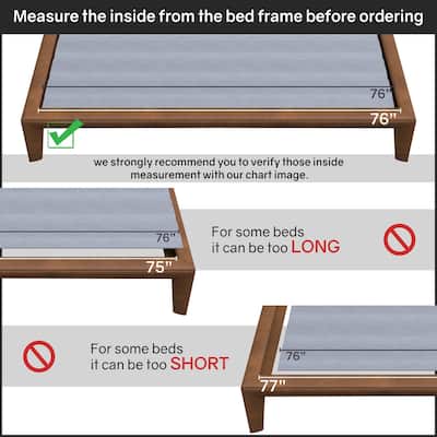 0.75" Vertical Standard Mattress Support Wooden Slats with Cover.