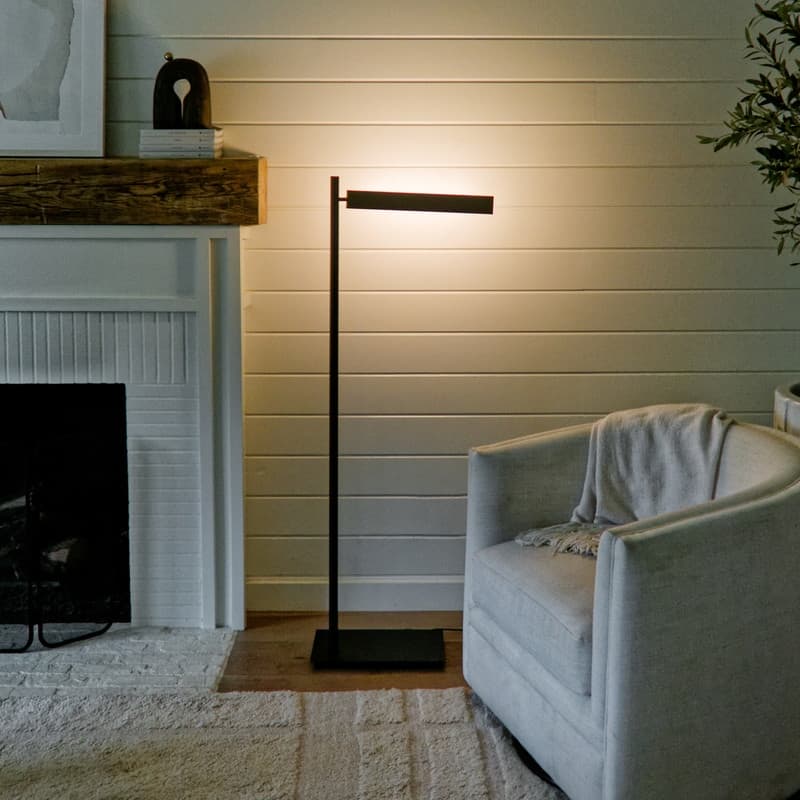 Brightech Linden LED Classic Matte Black Modern Industrial Arc Dimmable Super Bright Floor Lamp with 360º Adjustable Head