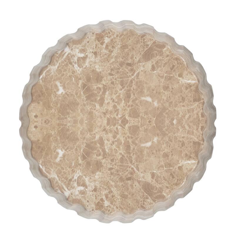 Outdoor Cleme Carved Side Table, Gold - 18.19