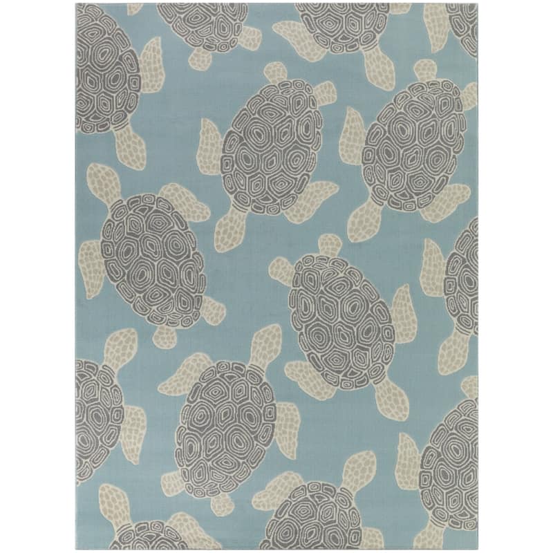 Swimming Sea Turtle Area Rug
