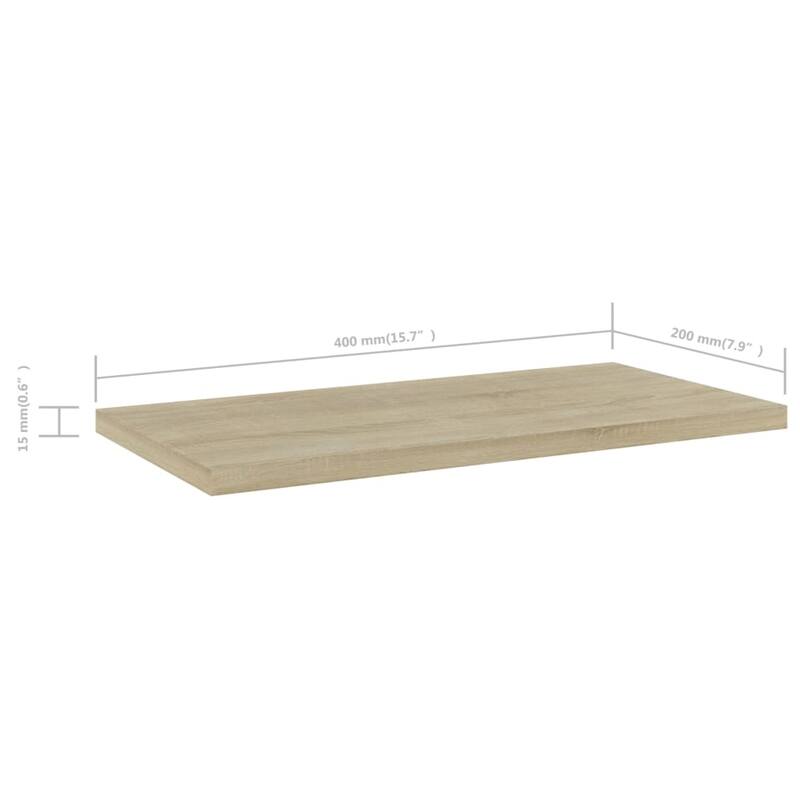 vidaXL Bookshelf Boards 8 pcs Sonoma Oak 15.7"x7.9"x0.6" Chipboard