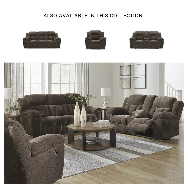 Signature Design by Ashley Frohn Double Reclining Loveseat with Console - 80"W x 40"D x 42"H