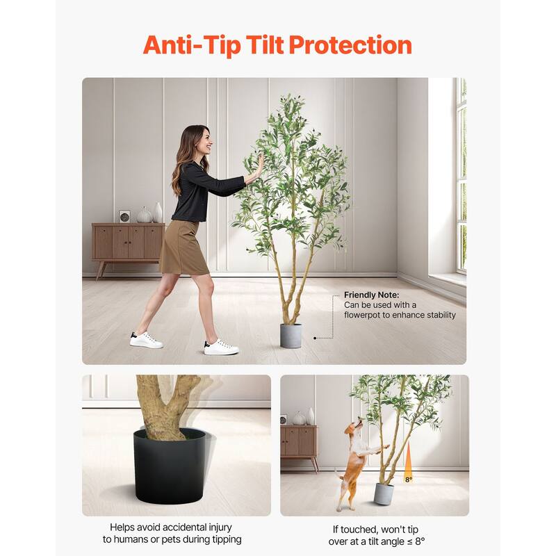 7 ft Artificial Olive Tree with Flexible Branches and Sturdy Base for Home or Office Decoration - 35.43 x 42.13 x 84.65 in