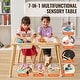 preview thumbnail 2 of 7, Natural Wood Pine Sensory Table Set with Stools & Storage Bins - 32.1" x 23.6" x 19.9"
