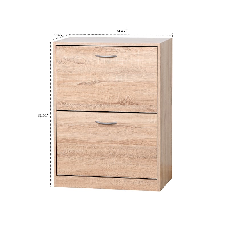 Classic Farmhouse Style Wooden Shoe Storage Cabinet, Natural