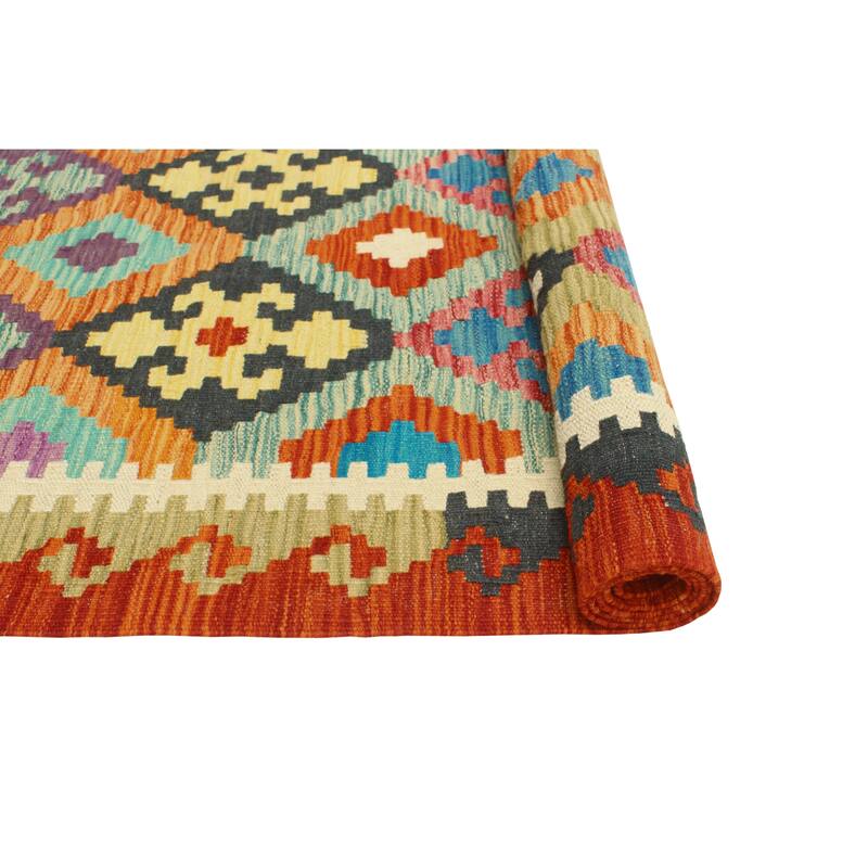 Flatweave Tanner Red/Beige Rug - 4'8" x 6'7"