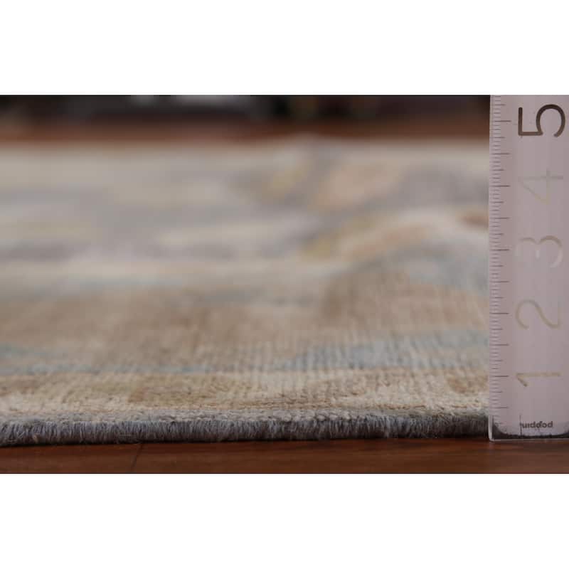 Hand Knotted Oriental 100% Wool Carpet Transitional All-Over Greys & Charcoal Oushak Area Rug - 11' 8'' X 8' 6''