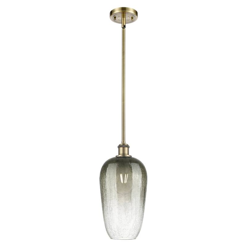 Innovations Lighting Endless Possibilities Ballston - Brookhaven Flute - 1 Light 7" Stem Hung Mini Pendant - Antique Brass/Slate
