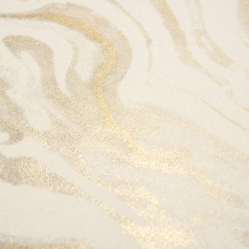 Rizzy Home Neutral Ivory and Metallic Gold Abstract Throw Pillow